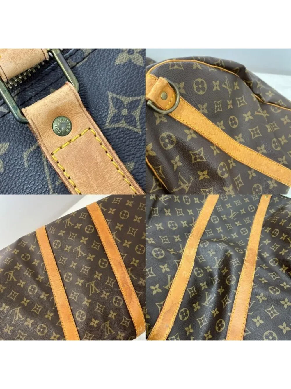 Louis Vuitton Monogram Keepall 55 Boston Bag 1 Screw Removed Brown